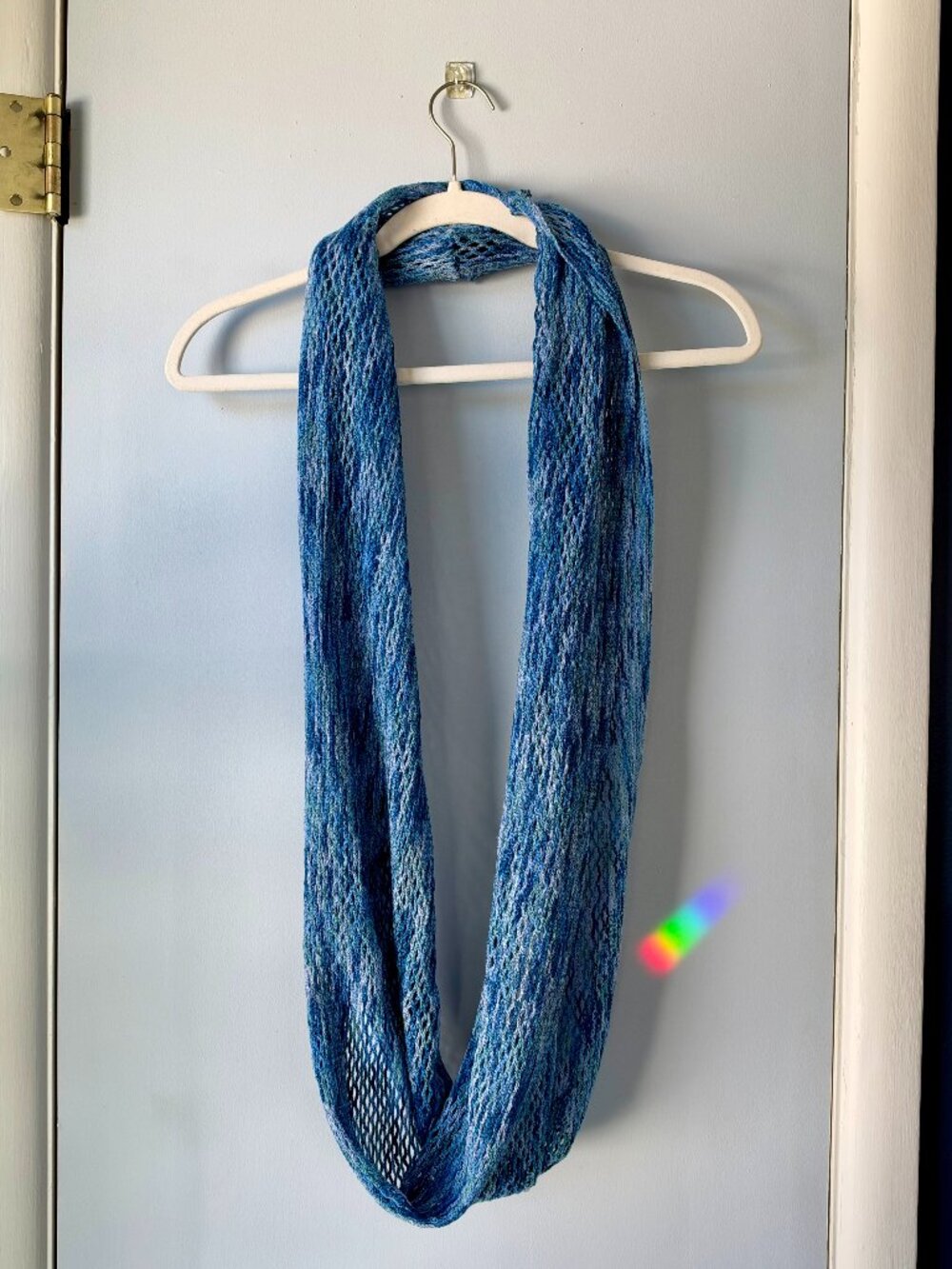"Blue Story" Crochet Open Knit Infinity Scarf by Steve Madden